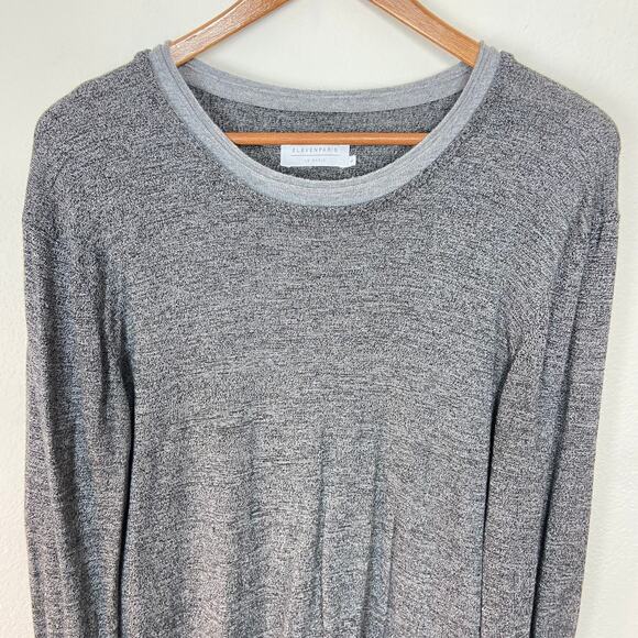 Eleven Paris Le Basic Sweater Size L Heathered Gray Knit Pullover - Picture 2 of 9